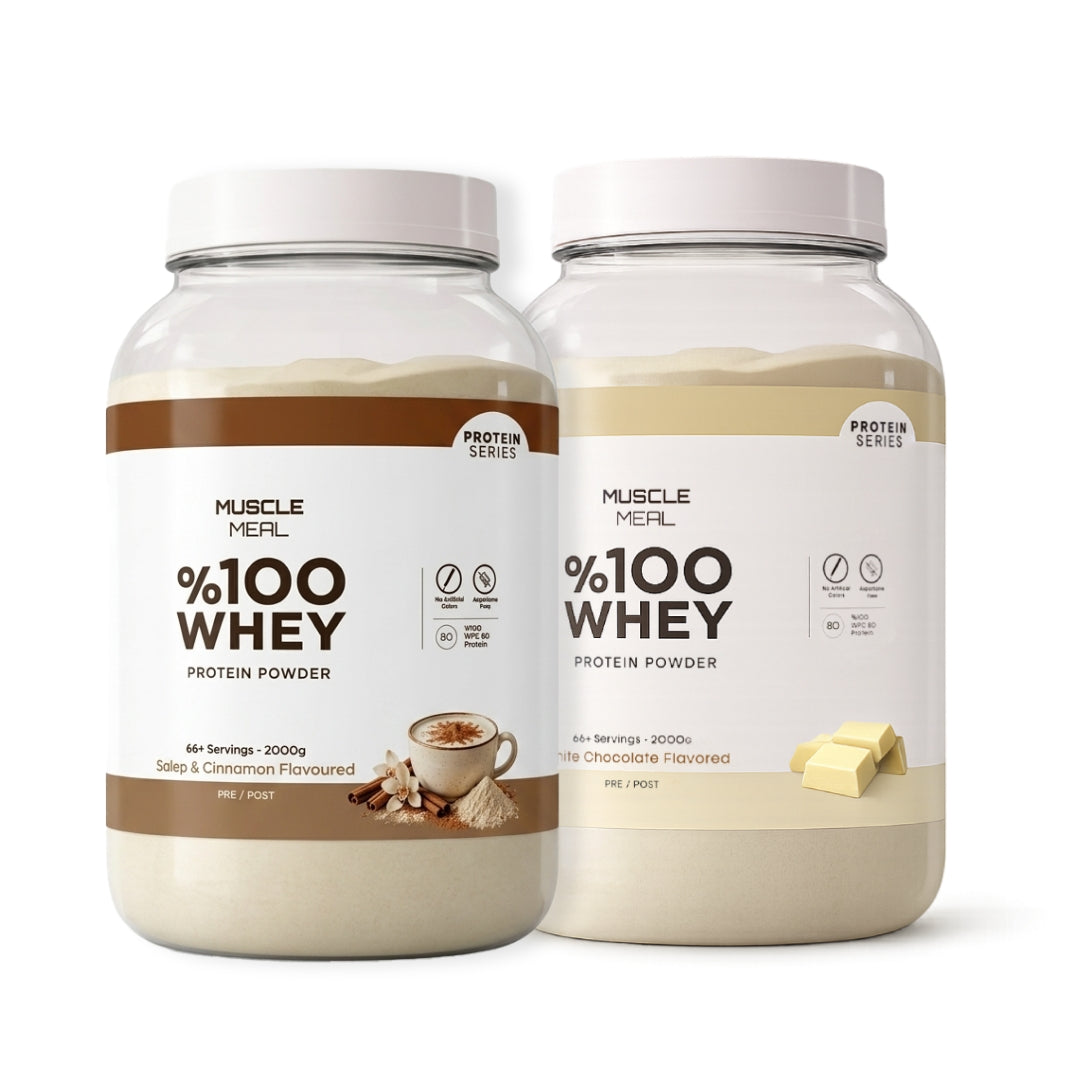MUSCLE MEAL 2’Lİ PAKET PROTEİN TOZU - Tarçınlı Salep - Beyaz Çikolata