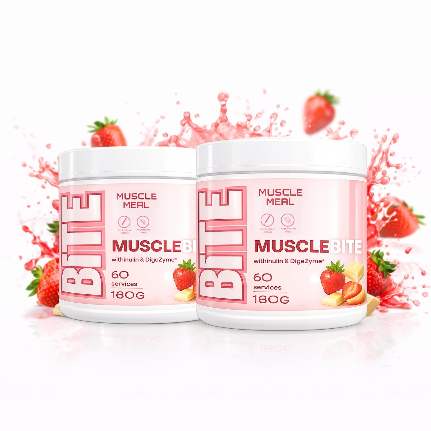 MUSCLE MEAL BITE TATLANDIRICI 180 GR - Çilek & Beyaz Çikolata