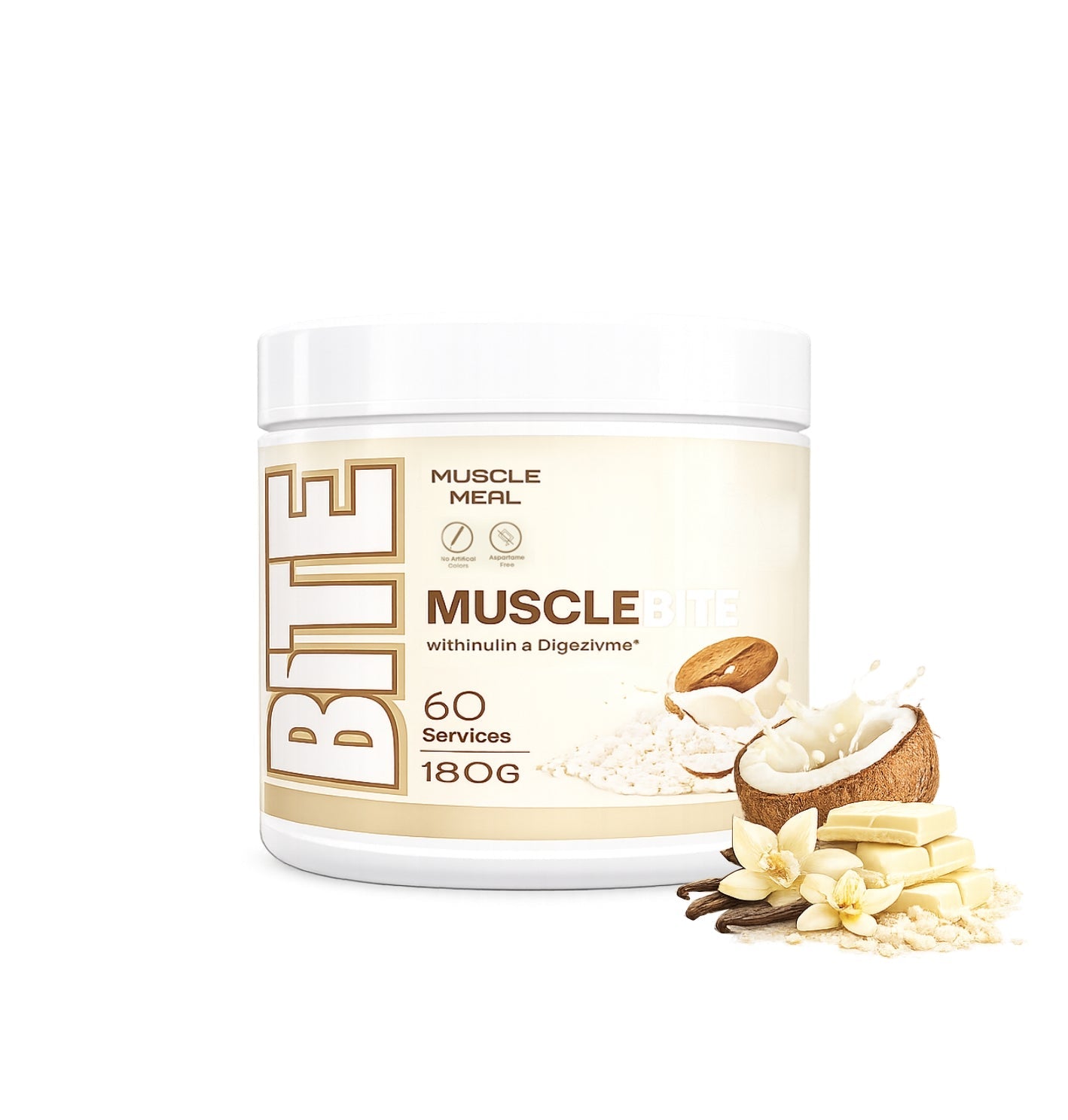 MUSCLE MEAL BITE TATLANDIRICI 180 GR - Hindistan Cevizi